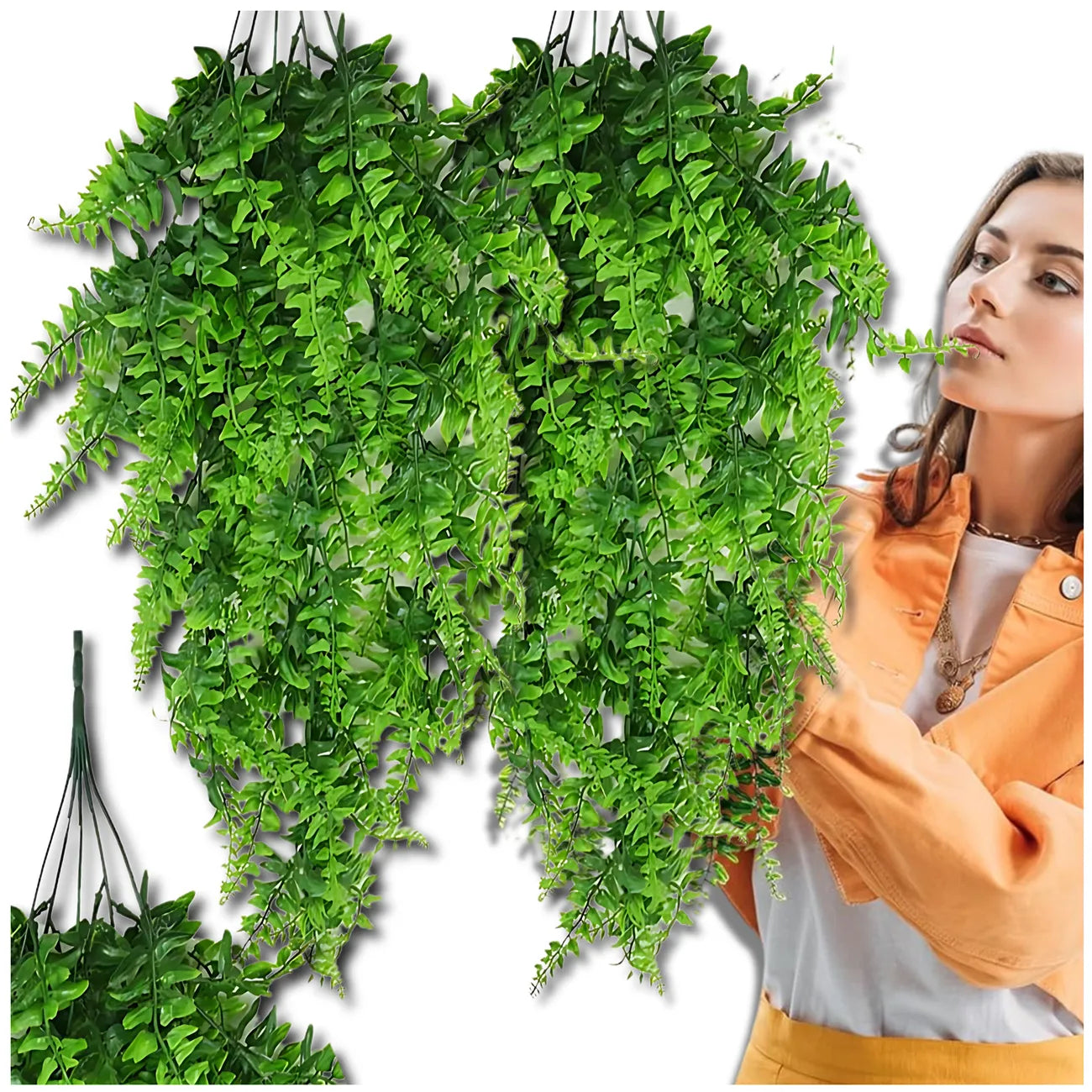 Dirbtinė paparčio dekoracija, žalia, 82 cm, 2vnt.