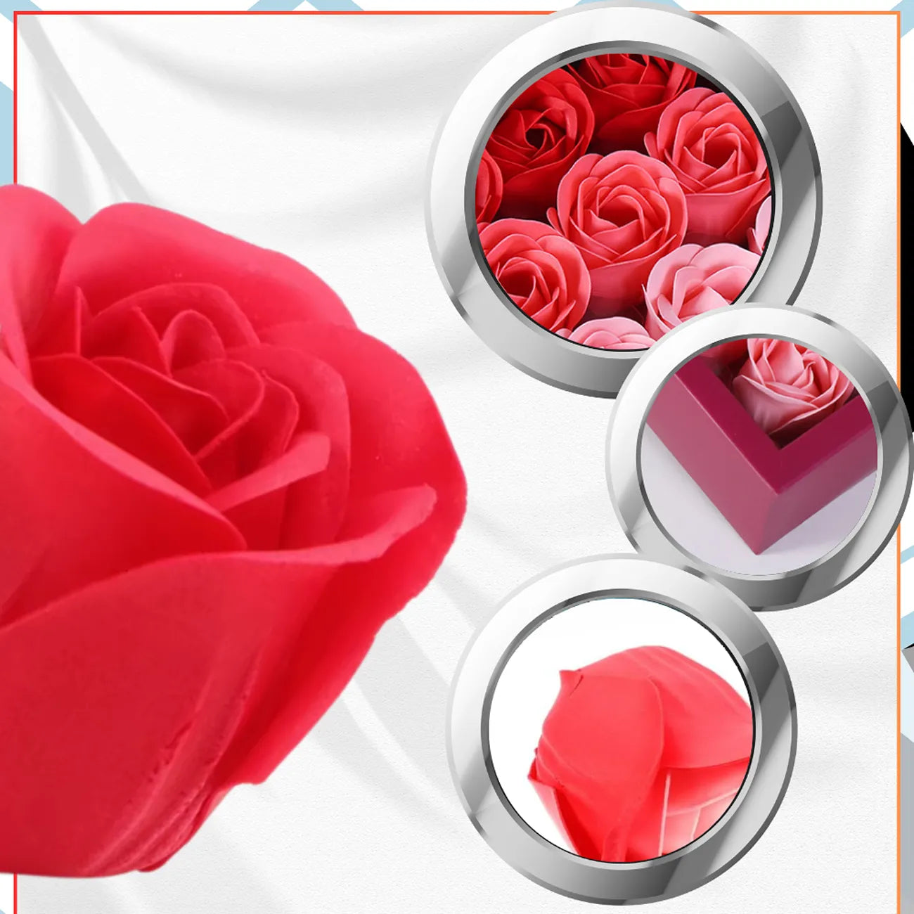 Dekoratyvinis muilas, raudonos rožės, 9 vnt.