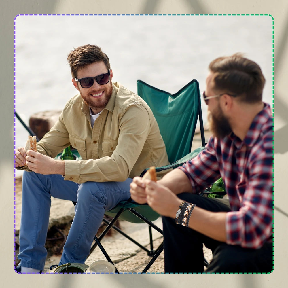 Vyrų apyrankių rinkinys su karoliukais ir pakabuku