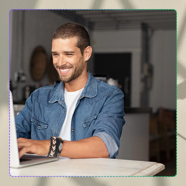 Vyrų apyrankių rinkinys su karoliukais ir pakabuku