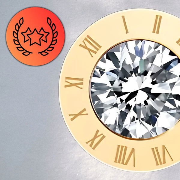 Auksiniai auskarai su cirkoniu, chirurginis plienas