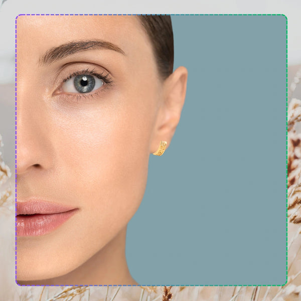 Auksinės spalvos ažūriniai auskarai, chirurginis plienas