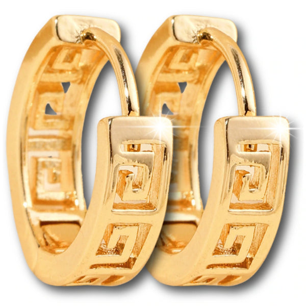 Auksinės spalvos ažūriniai auskarai, chirurginis plienas