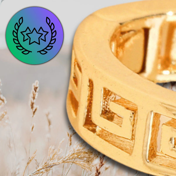 Auksinės spalvos ažūriniai auskarai, chirurginis plienas