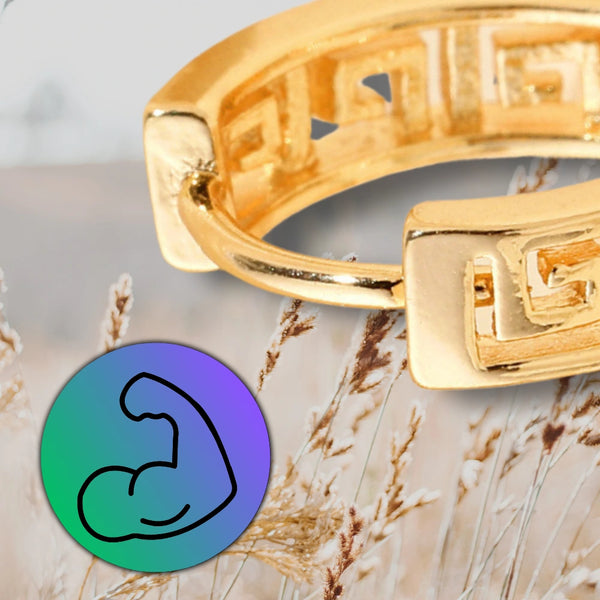 Auksinės spalvos ažūriniai auskarai, chirurginis plienas