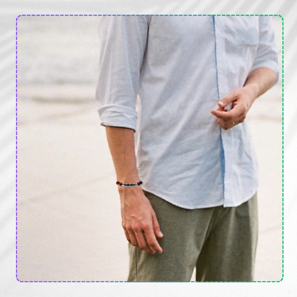 Apsauginė apyrankė: hematitas, tigro akis ir juodasis obsidianas