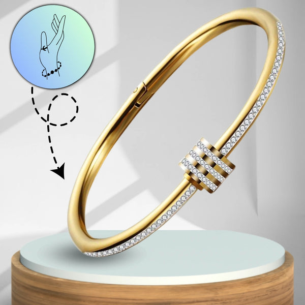 Auksinė standi apyrankė su cirkoniais