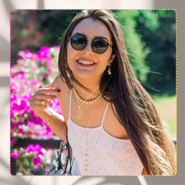 Auksinis kaklo papuošalas su sapnų gaudykle, plienas