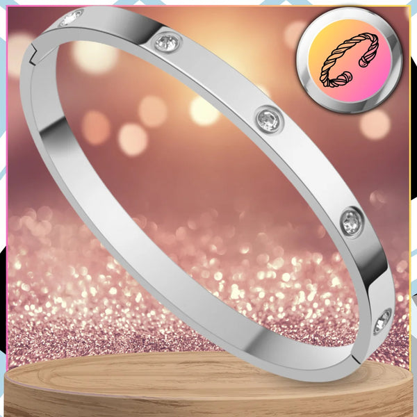 Sidabrinė standi apyrankė, chirurginis plienas 316L (spaustukas)