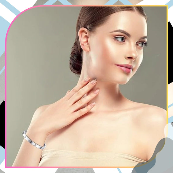 Sidabrinė standi apyrankė, chirurginis plienas 316L (spaustukas)