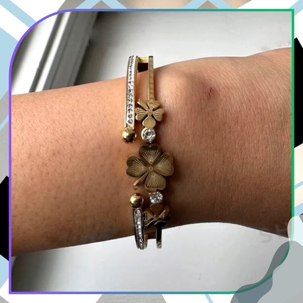 Auksinės spalvos apyrankė, chirurginis plienas (su užsegimu)