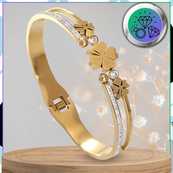 Auksinės spalvos apyrankė, chirurginis plienas (su užsegimu)