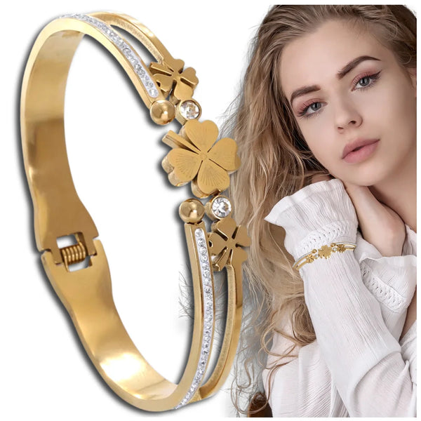 Auksinės spalvos apyrankė, chirurginis plienas (su užsegimu)