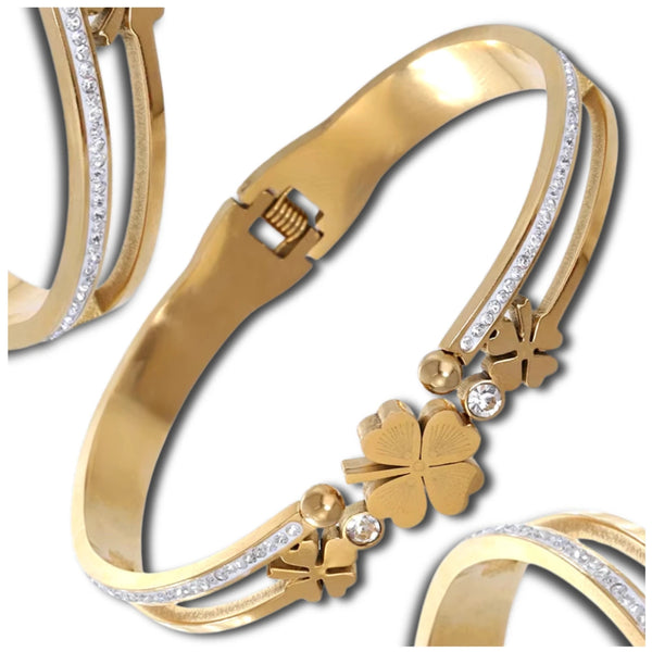 Auksinės spalvos apyrankė, chirurginis plienas (su užsegimu)