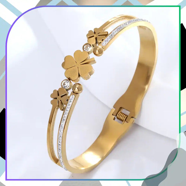 Auksinės spalvos apyrankė, chirurginis plienas (su užsegimu)