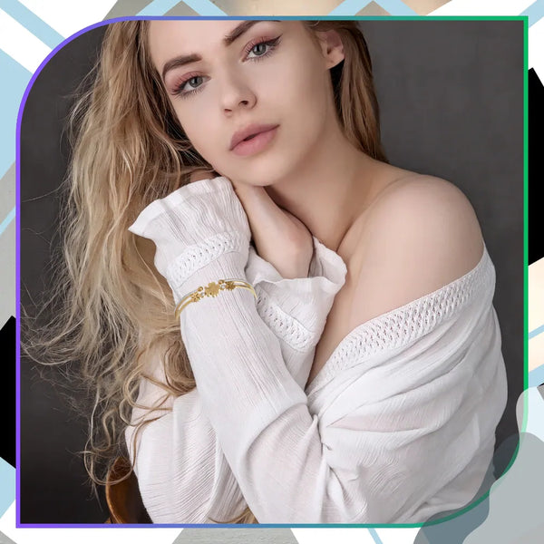 Auksinės spalvos apyrankė, chirurginis plienas (su užsegimu)