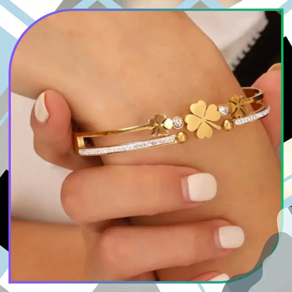 Auksinės spalvos apyrankė, chirurginis plienas (su užsegimu)