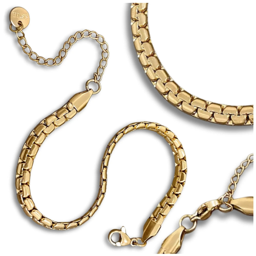 Auksuota apyrankė, chirurginis plienas 316L (17 cm + 5 cm)