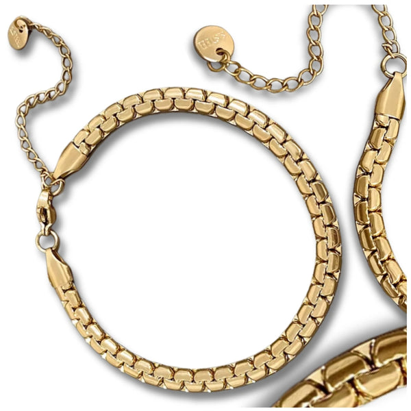 Auksuota apyrankė, chirurginis plienas 316L (17 cm + 5 cm)