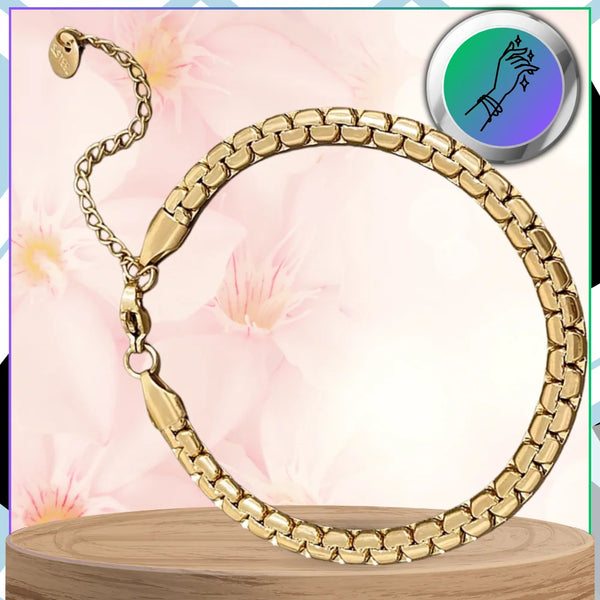 Auksuota apyrankė, chirurginis plienas 316L (17 cm + 5 cm)