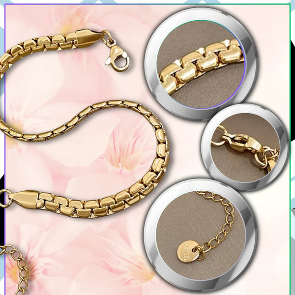 Auksuota apyrankė, chirurginis plienas 316L (17 cm + 5 cm)