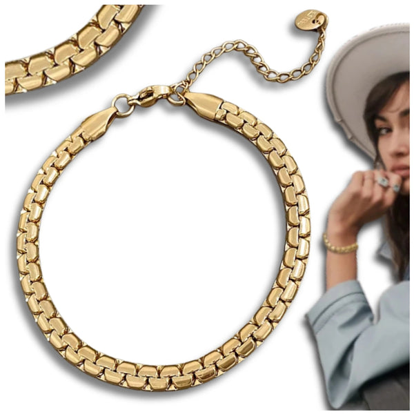 Auksuota apyrankė, chirurginis plienas 316L (17 cm + 5 cm)