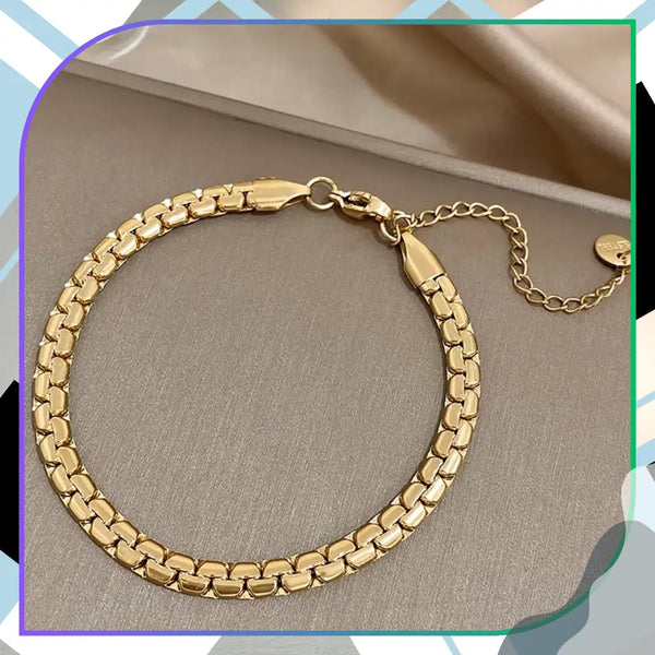 Auksuota apyrankė, chirurginis plienas 316L (17 cm + 5 cm)