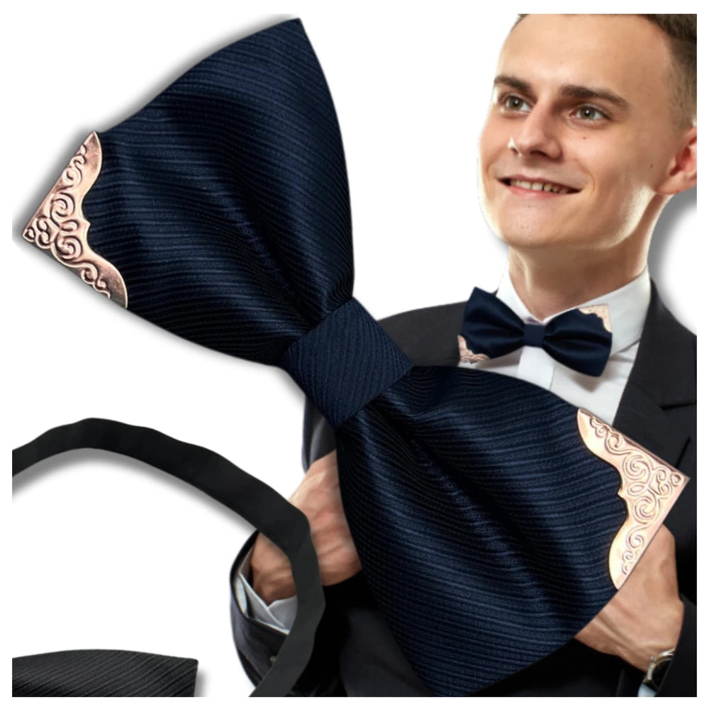 Vyriška tamsiai mėlyna reguliuojama peteliškė su puošyba