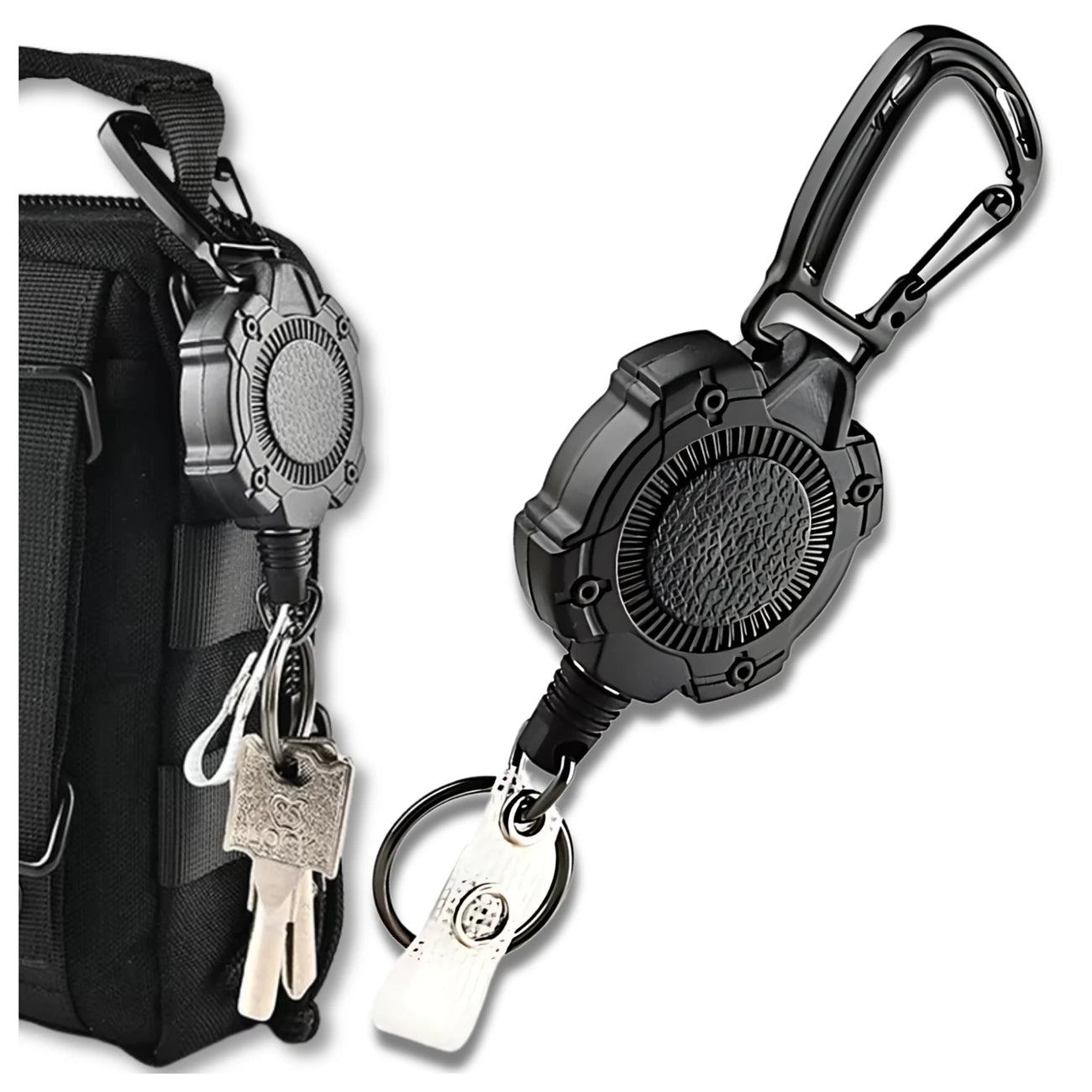 Raktų laikiklis su karabinu, juodas N376