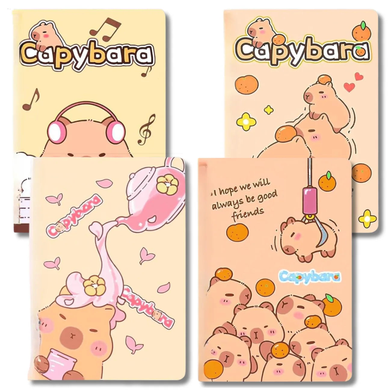 Užrašų knygelės, spalvotos, linijomis, 4 vnt, A5