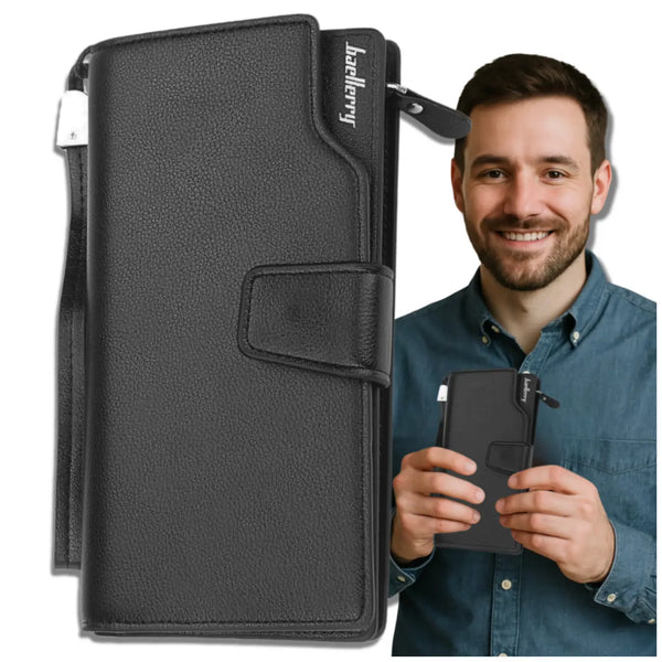 Vyriška didelė piniginė, juoda S516