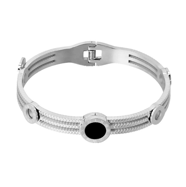 Sidabrinės spalvos apyrankė, chirurginis plienas