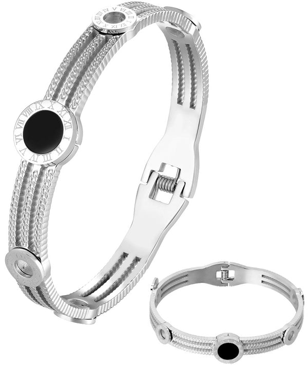 Sidabrinės spalvos apyrankė, chirurginis plienas