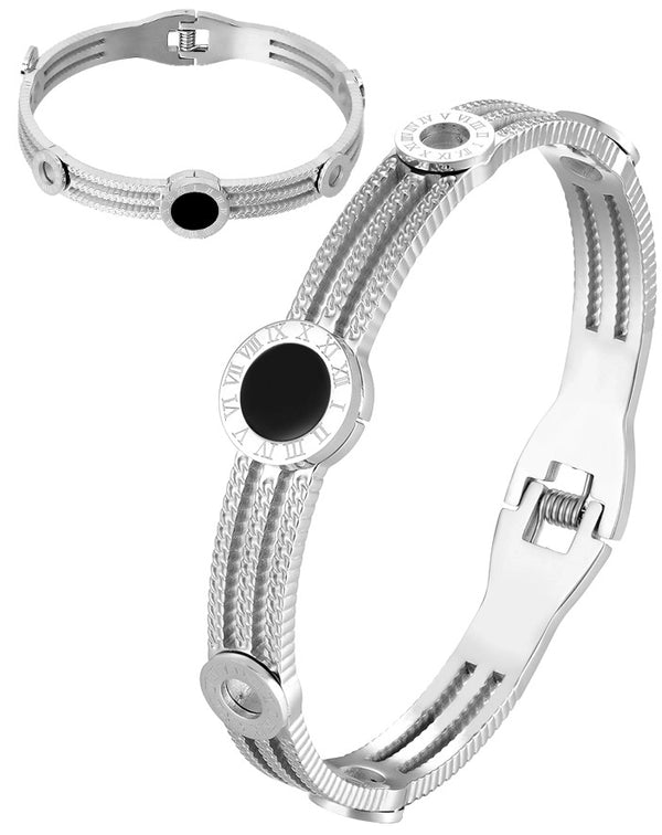 Sidabrinės spalvos apyrankė, chirurginis plienas