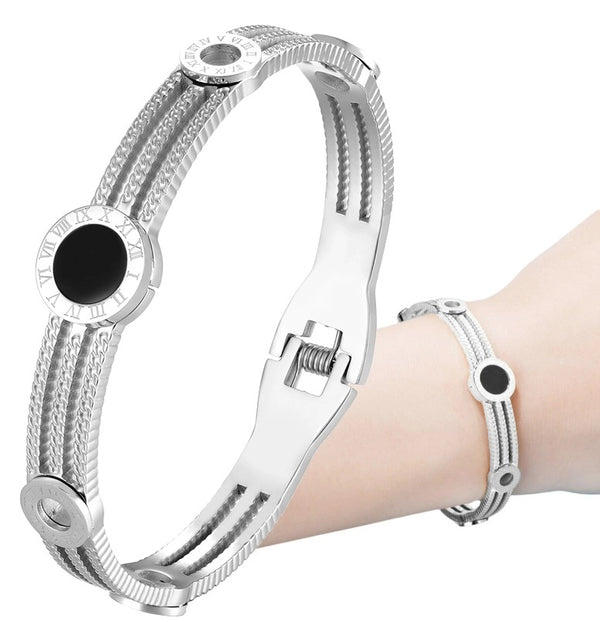 Sidabrinės spalvos apyrankė, chirurginis plienas