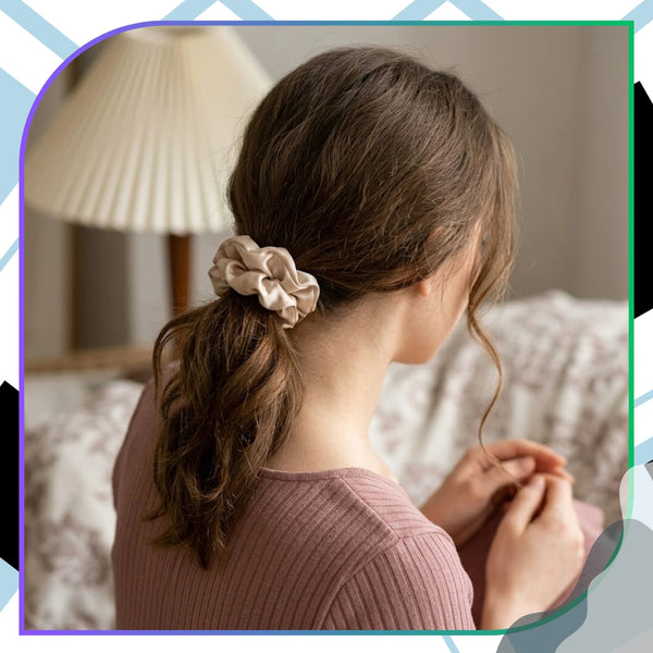 18 vnt. satininės plaukų gumytės, spalvų miksas