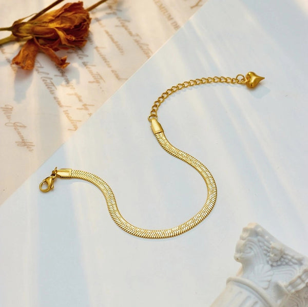 Auksinė gyvatės tipo apyrankė, chirurginis plienas