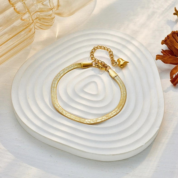 Auksinė gyvatės tipo apyrankė, chirurginis plienas