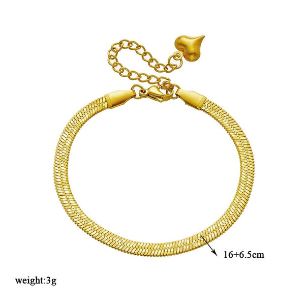 Auksinė gyvatės tipo apyrankė, chirurginis plienas