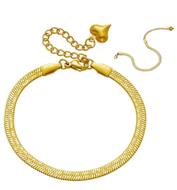 Auksinė gyvatės tipo apyrankė, chirurginis plienas