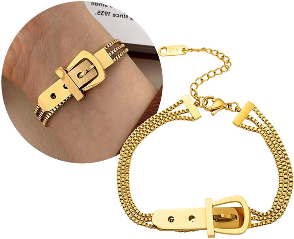 Auksinės spalvos elegantiška apyrankė, chirurginis plienas