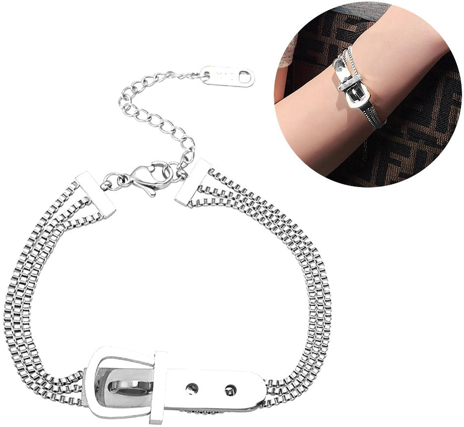 Sidabrinės spalvos elegantiška apyrankė, chirurginis plienas