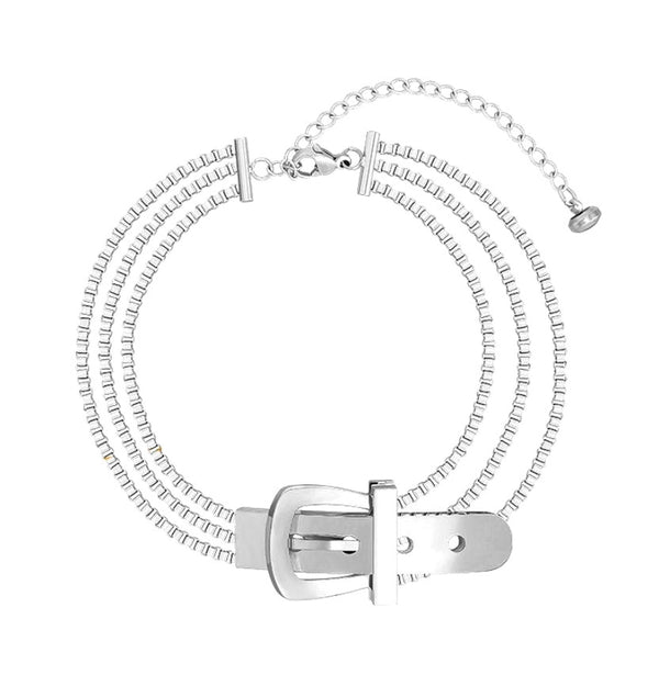 Sidabrinės spalvos elegantiška apyrankė, chirurginis plienas