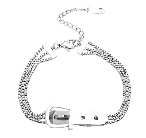 Sidabrinės spalvos elegantiška apyrankė, chirurginis plienas