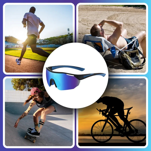 Poliarizuoti sportiniai akiniai nuo saulės vyrams B58 mėlyni