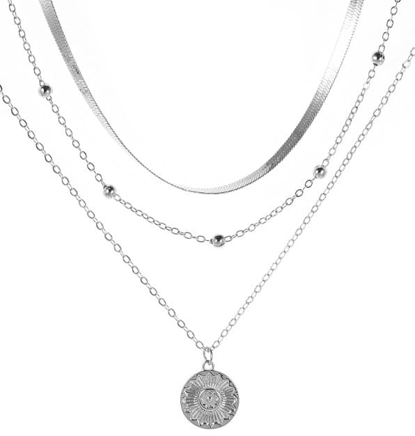 Sidabrinės spalvos chokeris su moneta
