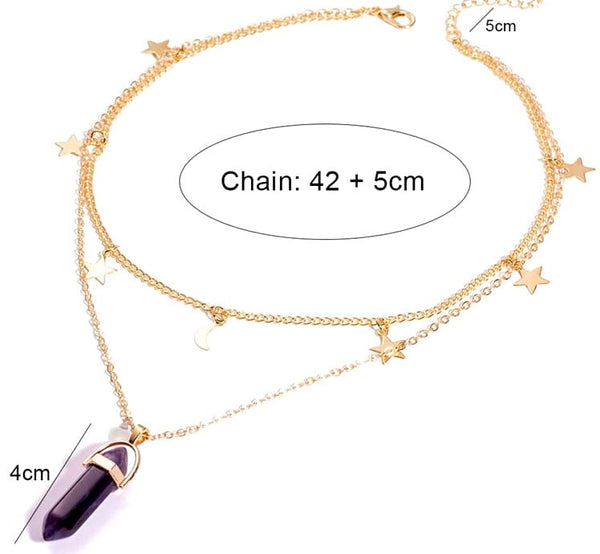 Subtilus vėrinys su dideliu violetiniu akmeniu