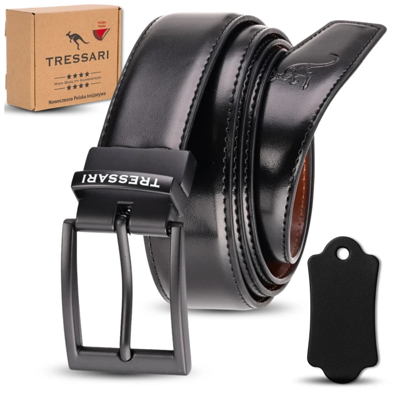 Dvipusis odinis diržas, juoda/ruda, 120 cm