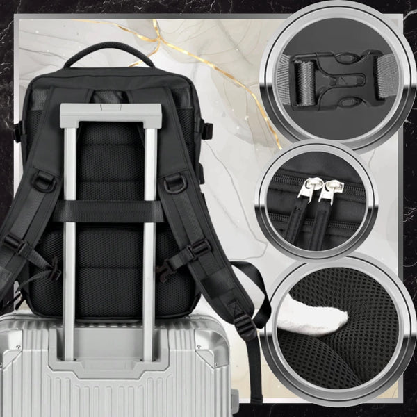 Kelioninė kuprinė BAD&BAGS, juoda, su USB
