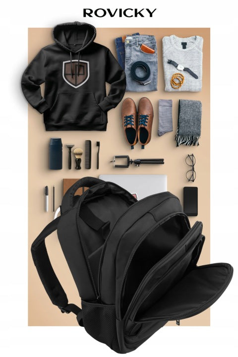 Didelė kuprinė unisex Rovicky, juoda K58